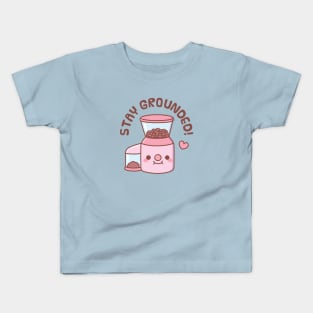 Cute Coffee Grinder Stay Grounded Pun Kids T-Shirt